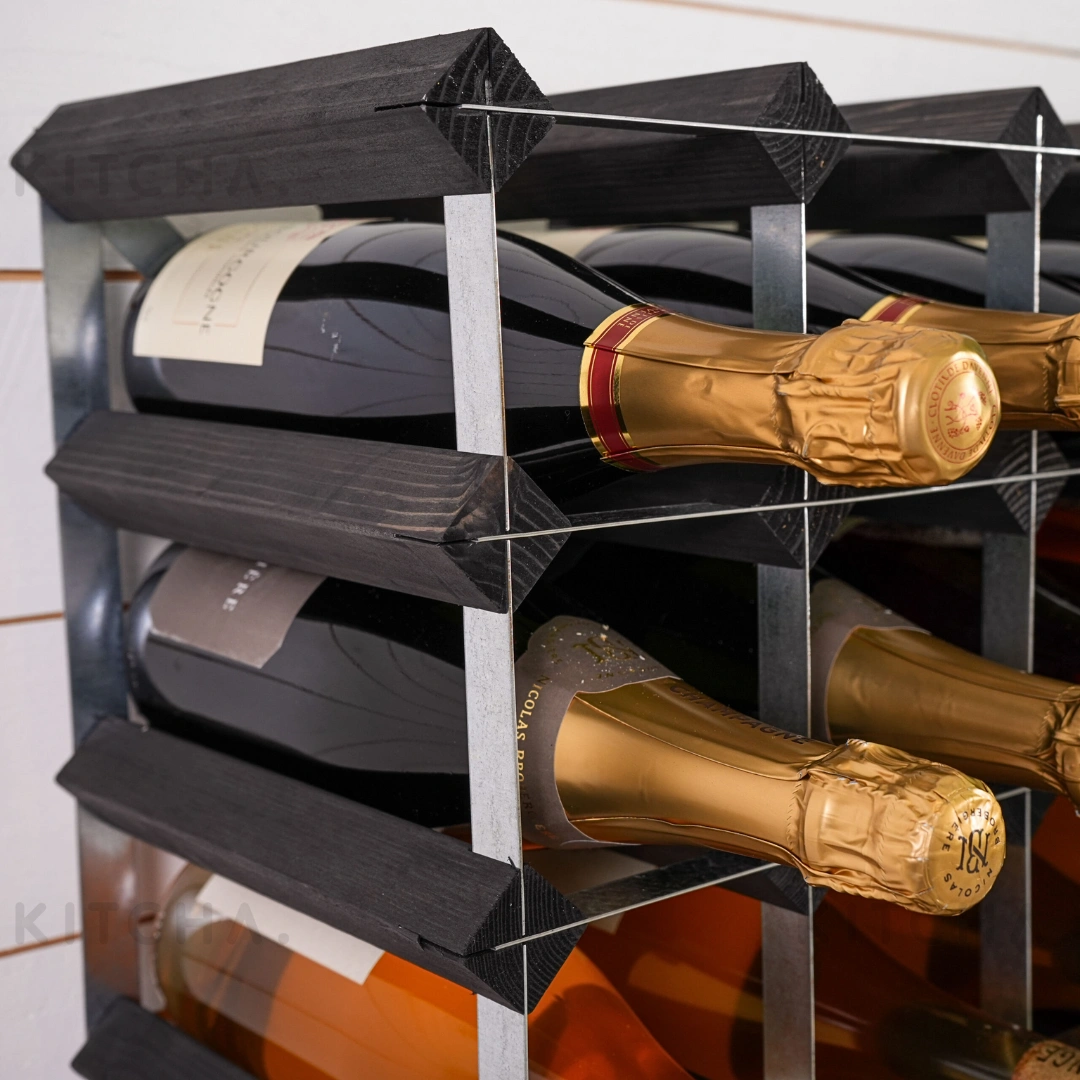 Vinställ Black Ash 90 flaskor Traditional Wine Racks - Bild 6